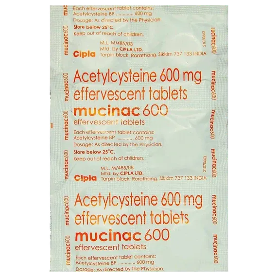 mucinac 600mg tablet 10's